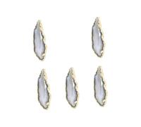 WEKAMOS 5 Stück Unregelmäßige Achatstein Anhänger aus Naturstein Weiß 40 55mm Selbstgemacht Schmuck Zubehör für Halsketten Pullover und Schlüsselanhänger