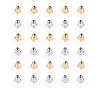 WEKAMOS 600 Stück Ohrringstopper Selbstgemacht Ohrring Sicherheitsverschlüsse Ohrbefestigungskappen Silber und Gold für Schmuckherstellung und Ohrstecker Ersatz