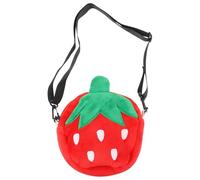 WEKAMOS Niedliche Erdbeer Plüsch Umhängetasche aus Velour mit Schulter Tasche Kreative und Entzückende Dekorative Schultertasche für Mädchen Handliche Cross Body Tasche in Zufällige Farbe