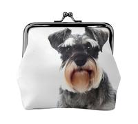Well-Behaved Geldbörse mit Schnauzer-Aufdruck, Kleingeldbörse mit Kussschloss, kleine Vintage-Tasche für Männer und Frauen, Schwarz , Einheitsgröße, Münztasche