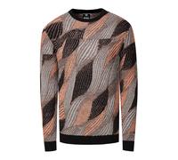 Wellen-Design Feinstrick Rundhals-Pullover 2XL