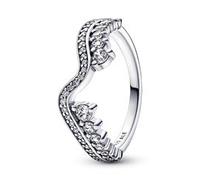 Wellen Ring für Damen aus Sterlingsilber mit Zirkonia