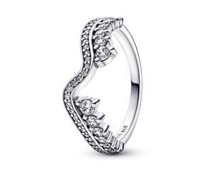 Wellen Ring für Damen aus Sterlingsilber mit Zirkonia