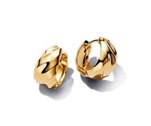Wellenförmige Damen Creolen Essence, IP Gold