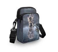 WELLFLYHOM Handy-Geldbörse für Damen, Umhängetasche, Segeltuch, Kuriertasche, Reisebrieftasche, Katze reflektierender Tiger, Einheitsgröße