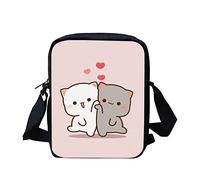 WELLFLYHOM Individuelle kleine Umhängetasche für Damen und Kinder, Handy-Handtaschen, 00 Katze rosa