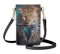 WELLFLYHOM Mini-Touchscreen-Crossbody-Telefontaschen für Damen mit Kartenfächern Schultertasche Geldbörse Leder, 1 Wilder Leopard, Small