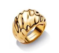Welliger Statement Ring für Damen, IP Gold, Essence