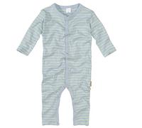 wellyou, Schlafanzug, Pyjama für Jungen und Mädchen, Einteiler Langarm, Baby Kinder,gestreift, Geringelt, Feinripp 100% Baumwolle, Made in Europe (Neongelb Hellblau | gr 104-110)