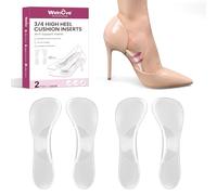 Welnove Gel-Einlegesohlen, 2 Paar unsichtbare 3/4-Einlegesohlen mit Fußgewölbestütze,geeignet für High Heels,ideal bei Plattfüßen und Plantarfasziitis,mit rückstandsfreier Stütze