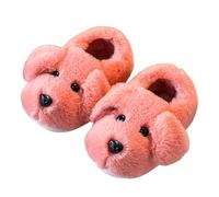 Welpen Hausschuhe Baumwolle Kinder Winter Pantoffeln Herren Damen Plüsch Wärme Kuschelige Bequeme Home Slippers (1-G-Rosa, 31.5 Little Child)