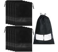 Welsberg 10 Stück Reise-Schuhbeutel Schuhsack Schuhtasche Wasserdicht Shoe Bag große Schuhaufbewahrungs-Organizer mit Kordelzug und transparentem Schlitz für Männer und Frauen Schuhe, Sneakers
