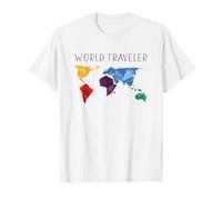 Weltkarte Weltreisender T-Shirt