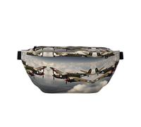 Weltkrieg Flugzeug Flugzeug 2 Standard Maßstab 2_00x Druck Große Outdoor-Sportgürteltasche Crossbody Bauchtasche für Damen Herren Reise Workout Hüfttasche