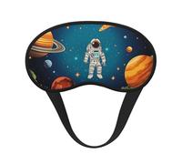 Weltraum-Raketen-Astronauten-Schlafmaske für Seitenschläfer, Verdunkelungs-Augenmaske für Damen und Herren, Nulldruck-Schlafmasken, weiche, atmungsaktive Augenabdeckung, bequeme Augenbinde