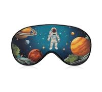 Weltraum-Raketen-Astronauten-Schlafmaske mit verstellbarem Riemen, bequeme und weiche Augenmaske zum Schlafen, Lichtblockierung, leichte und atmungsaktive Augenabdeckung für Männer und Frauen