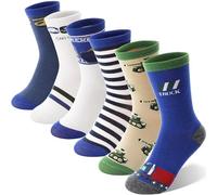 Welwoos Jungen Kinder Socken Verrückte Lustige Baumwolle Crew Socken Kinder Teenager Jungen Geschenk Strümpfe 6 Paar (Bagger, 9-15 Jahre)