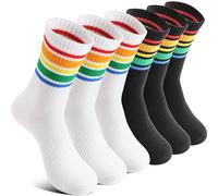Welwoos Kinder Jungen Socken Sportsocken Atmungsaktiv Laufsocken Kompressions Baumwolle Geschenke Kindersocken 6 Paare Socken Kinder Jungle(Schwarz Weiß,26-28)