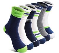 Welwoos Kinder Jungen Socken Sportsocken Atmungsaktiv Laufsocken Kompressions Baumwolle Geschenke Kindersocken 6 Paare Socken Kinder Jungle 35 34 33 32 31 30 29 28 27 26(Grün Weiß, 3-5 Jahre)