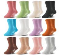 Welwoos Stoppersocken Kinder Baby Jungen Antirutschsocken Kinder Anti Rutsch Rutschfeste Lustige Geschenk Baumwolle Socken Kinder Jungen 12 Paare(Helle Farben,1-3 Jahre)