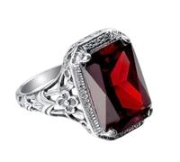 Wenbin Eleganter, riesiger natürlicher 3,5 Karat Tansanit 925 Silber Rubin Ring für Damen, Ehering, Verlobung, Größe 6-10 (Größe 8)