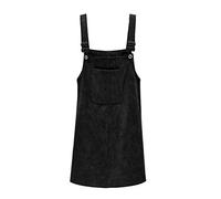 Wenchuang Damen Herbst Cord Kurze Tasche Gerade Weste Latzrock Minirock Trägerkleid Schwarz XL