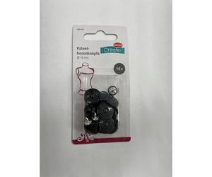 Wenco Kunststoffknöpfe 25 Stk. Schwarz