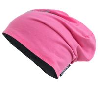 Wende Beanie, Mütze, Sportmütze mit reflektierendem Druck pink-silber