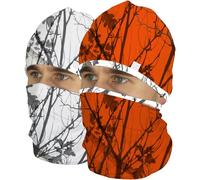 Wende Jagdmütze und Multifunktionstuch - Schneetarn & Orange | Blaze Orange Mütze Jagd - UV-Schutz, Schnell Trocknend - Buff Schlauchschal Jäger, Angel Geschenke Drückjagd