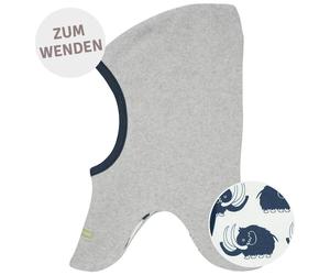 Wende Schlupfmütze Fleece grau melange 74