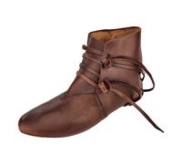 Wendegenähte Mittelalter-Schuhe geschnürt aus Rindsleder braun 45