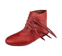Wendegenähte Mittelalter-Schuhe geschnürt aus Rindsleder rot 45