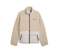 Wendejacke PUMA "HYBRID REFIBRE SHERPA JACKET M", Herren, Gr. L, beige (silber fog), Rippware, Obermaterial: 100% Polyester. Futter: 100% Polyester, unifarben, relaxed fit normal, Jacken, sportlicher 