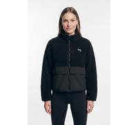 Wendejacke PUMA "REFIBRE SHERPA JACKET W", Damen, Gr. M, schwarz (puma schwarz), Rippware, Obermaterial: 100% Polyester. Futter: 100% Polyester, unifarben, relaxed fit normal, Jacken, sportlicher Stil