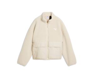 Wendejacke PUMA "REFIBRE SHERPA JACKET W", Damen, Gr. XS, beige (alpine snow), Rippware, Obermaterial: 100% Polyester. Futter: 100% Polyester, unifarben, relaxed fit normal, Jacken, sportlicher Stil,