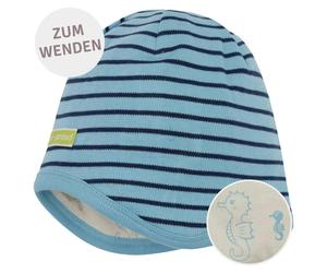 Wendemütze Ringel hellblau 86