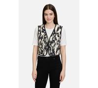 Strickweste BETTY BARCLAY "Betty Barclay Wendeweste ohne Arm", Damen, Gr. 42, schwarz (schwarz, weiß), Obermaterial: 86% Viskose, 14% Polyamid. Besatz: 100% Baumwolle. Füllung: 100% Polyester., casual