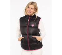 Wendeweste ZWILLINGSHERZ ""Teddy Wendbar"", Damen, Gr. M, schwarz, Steppware, Obermaterial: 100% Polyester, normal hüftbedeckend, ohne Ausschnitt, Westen, Neon-Details, Reißverschluss, modisch, leicht
