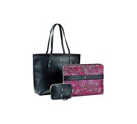 WENGER 604807 MarieSol 4-in-1 doppelseitige Tragetasche mit entfernbarer 14” Laptop Hülle (20 Liter), Schwarz/Blumenmuster, 11x44x32