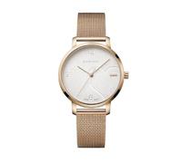 WENGER Damen Armbanduhr Metropolitan Donnissima Ø 38 mm, Analog Quarz, Wasserdicht bis 100 m, Mesh-Armband, Silberweiß/Rose-Gold, 01.1731.112