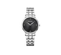 WENGER Damen Armbanduhr Urban Donnissima Ø 35 mm, Swiss Made, Analog Quarz, Wasserdicht bis 100 m, Edelstahl-Armband, Schwarz/Silber, 01.1721.105