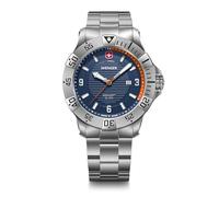 WENGER Herren Armbanduhr Seaforce, Ø 43 mm, Swiss Made, Analog Quarz, Wasserdicht bis 200 m, Edelstahl-Armband, Blau/Silber, 01.0641.141