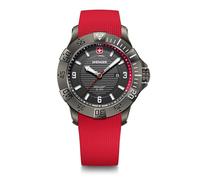 WENGER Herren Armbanduhr Seaforce, Ø 43 mm, Swiss Made, Analog Quarz, Wasserdicht bis 200 m, Silikon-Armband, Schwarz/Rot, 01.0641.144