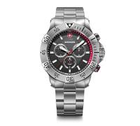 WENGER Herren Armbanduhr Seaforce Chronograph Ø 43 mm, Swiss Made, Analog Quarz, Wasserdicht bis 200 m, Edelstahl-Armband, Schwarz/Silber, 01.0643.123