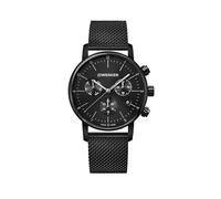 WENGER Herren Armbanduhr Urban Classic Chronograph Ø 44 mm, Swiss Made, Analog Quarz, Wasserdicht bis 100 m, Mesh-Armband, Schwarz, 01.1743.116