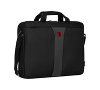 WENGER Legacy 17 Laptop-Tasche zum Umhängen, Notebook bis 17 Zoll, Aktentasche, Organizer, 12 l, Damen Herren, Büro Business-Reisen Uni, Schwarz/Grau, 600654