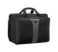 WENGER Legacy Laptop-Tasche zum Umhängen, Notebook bis 17 Zoll, Aktentasche, Organizer, 26 l, Damen Herren, Büro Business-Reisen Uni, Schwarz/Grau, 600655
