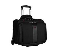 Wenger 600662 PATRIOT 17" 2-teiliger Laptop-Trolley, gepolsterte Laptoptasche mit Rollen und passende 15.4" Laptop-Tasche, Schwarz {25 Liter}