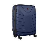 WENGER Pegasus Medium Hartschalenkoffer mit 4 Rollen, Trolley, Mittelgroß, 66 (79) l, Sicherheitsschloss, Damen Herren, Reisen Urlaub, Blau, 610851