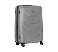 WENGER Prymo Large Hartschalenkoffer mit 4 Rollen, Trolley, Groß, 93 (107) l, Sicherheitsschloss, Damen/Herren, Reisen Urlaub, Silber, 654117